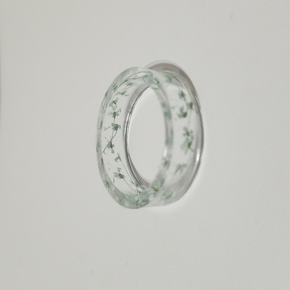 Mint Green Floral Ring Size 8.5